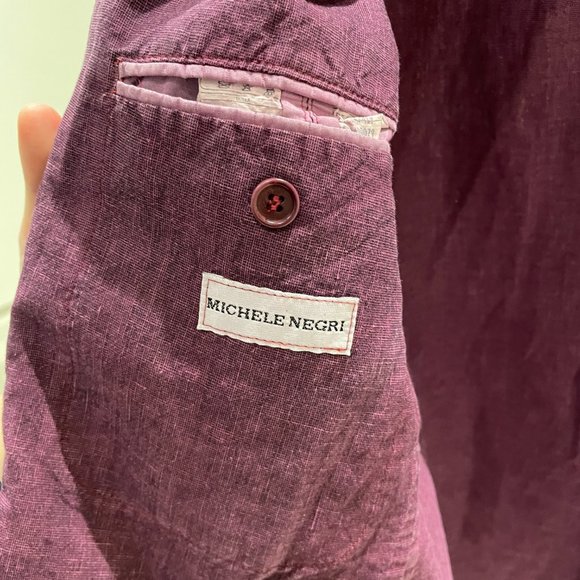 MICHELE NEGRI MEN PURPLE BLAZER JACKET - Picture 5 of 6